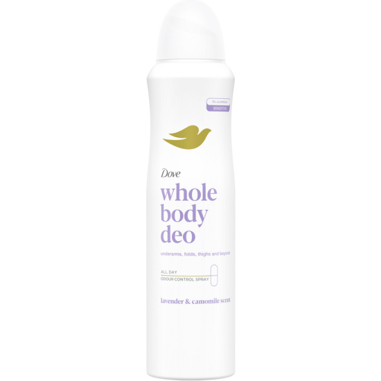 DOVE WHOLE BODY SPRAY 150ml LAVANDER & CAMOMILE SCENT