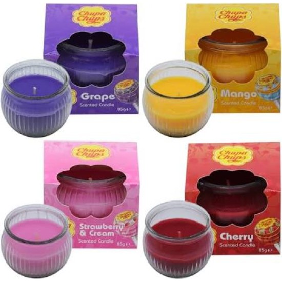 CHUPA CHUPS ΑΡΩΜΑΤΙΚΟ ΚΕΡΙ CANDLE 85gr MIX (GRAPE-STRAWBERRY-MANGO-CHERRY)