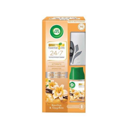 AIR WICK 250ml ΣΥΣΚΕΥΗ ΑΣΠΡΗ + ΒΑΝΙΛΙΑ & ΟΡΧΙΔΕΑ