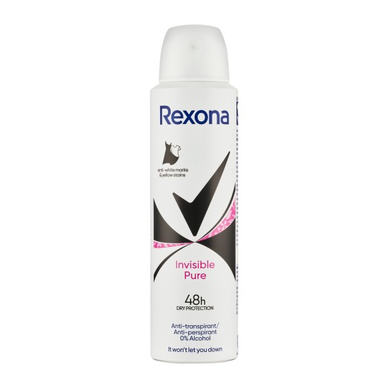 REXONA BODY SPRAY 150ml INVISIBLE PURE 48H