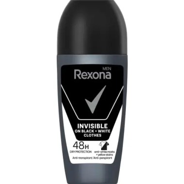 REXONA ROLL ON 50ml INVISIBLE BLACK N WHITE 48H
