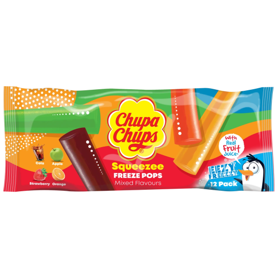 CHUPA CHUPS ΓΡΑΝΙΤΑ ΣΕ SQUEEZEE ΣΑΚΟΥΛΑΚΙ MIX FLAVOURS 12Χ45ml