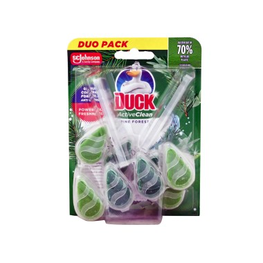 DUCK 2X38.6GR DUO PACK ΑΠΟΣΜΗΤΙΚΟ WC ACTIVE CLEAN PINE FOREST