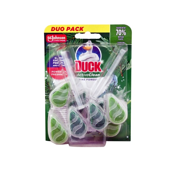 DUCK 2X38.6GR DUO PACK ΑΠΟΣΜΗΤΙΚΟ WC ACTIVE CLEAN PINE FOREST