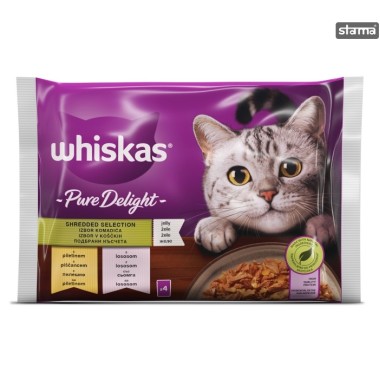 WHISKAS ΥΓΡΗ ΤΡΟΦΗ ΓΑΤΑΣ 4X85GR ΦΑΚΕΛΟΣ DELIGHT ΚΟΤΟΠΟΥΛΟ & ΣΟΛΟΜΟΣ