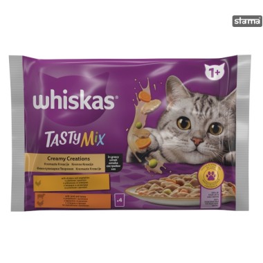 WHISKAS  ΓΑΤΟΤΡΟΦΗ TASTY MIX ΠΑΤΕ 4X85GR ΦΑΚΕΛΟΣ ΚΟΤΟΠΟΥΛΟ & ΑΡΝΙ-ΓΑΛΟΠΟΥΛΑ