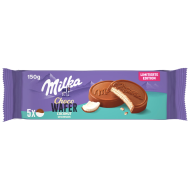 MILKA BISCUITS CHOCO WAFER COCONUT 150gr