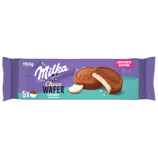 MILKA BISCUITS CHOCO WAFER COCONUT 150gr