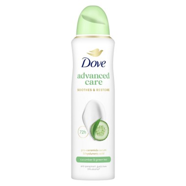 DOVE BODY SPRAY EU 150ml ADVANCE CARE CUCUMBER+GREEN TEA