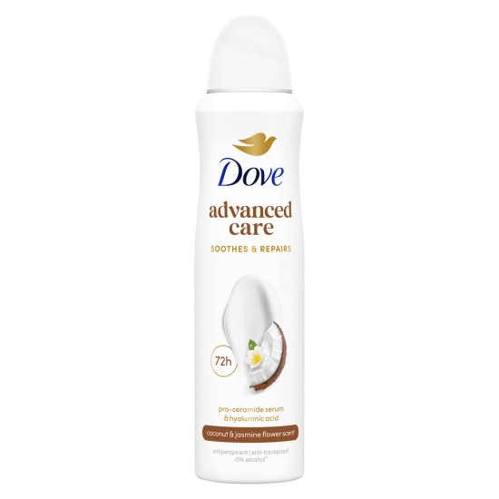 DOVE BODY SPRAY EU 150ml ADVANCE CARE COCONUT+JASMINE FLOWER