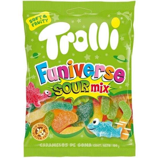 TROLLI ΖΑΧΑΡΩΤΑ 100GR FUNIVERSES SOUR MIX