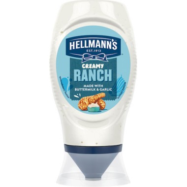 HELLMANN'S CREAMY RANCH SAUCE 250ML TOP DOWN