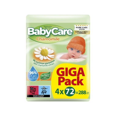 BABYCARE ΜΩΡΟΜΑΝΤΗΛΟ 72WIPES ΧΑΜΟΜΗΛΙ 4TEM (ΛΑΧΑΝΙ)