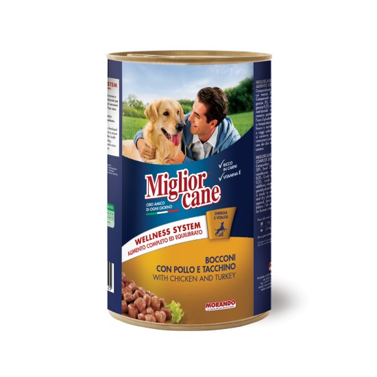 MORANDO MIGLIOR DOG ΚΟΝΣΕΡΒΑ 1250gr ΜΕ ΚΟΤΟΠΟΥΛΟ ΚΑΙ ΓΑΛΟΠΟΥΛΑ