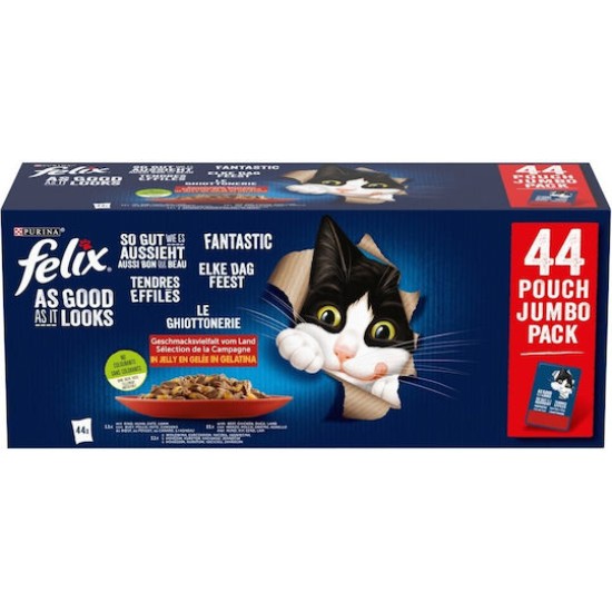 PURINA FELIX MULTIPACK ΣΕ ΖΕΛΕ 44x85gr ΒΟΔΙΝΟ, ΚΟΤΟΠΟΥΛΟ, ΠΑΠΙΑ & ΑΡΝΙ