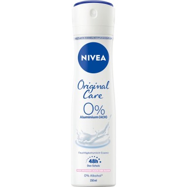 NIVEA BODY SPRAY WOMEN 150ml ORIGINAL CARE 0% ALUMINIUM