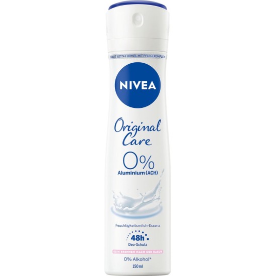 NIVEA BODY SPRAY WOMEN 150ml ORIGINAL CARE 0% ALUMINIUM