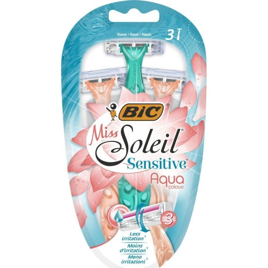 BIC ΞΥΡΑΦΑΚΙΑ MISS SOLEIL 3τεμ. SENSITIVE AQUA