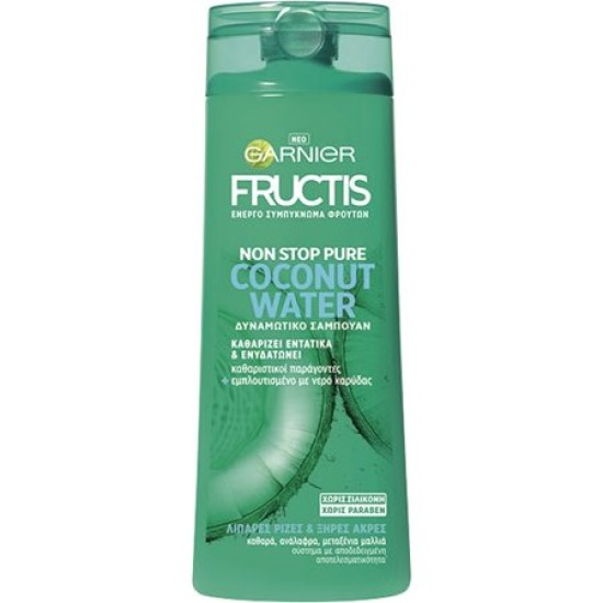 FRUCTIS SHAMPOO 400ML NON STOP PURE COCONUT WATER (ΕΞΙΣΟΟΡΡΟΠΗΣΗΣ)