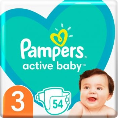 PAMPERS ACTIVE BABY ΠΑΝΕΣ No3 54TEM 6-10K