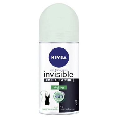 NIVEA ROLL ON 50ml WOMEN FOR BLACK & WHITE INVISIBLE ACTIVE 48h