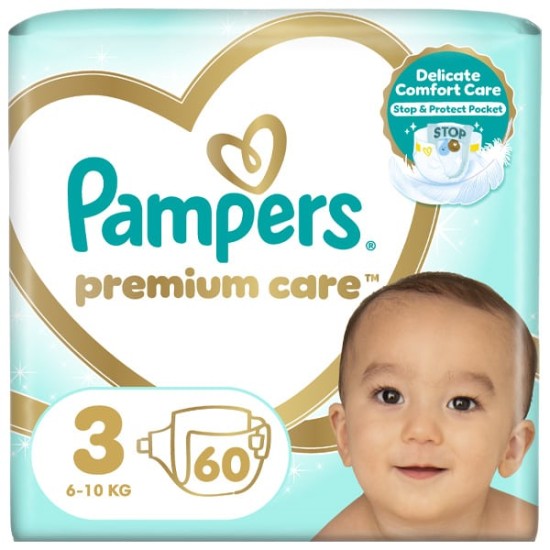 PAMPERS PREMIUM CARE ΜΕΓ N.3 JUMBO 60T