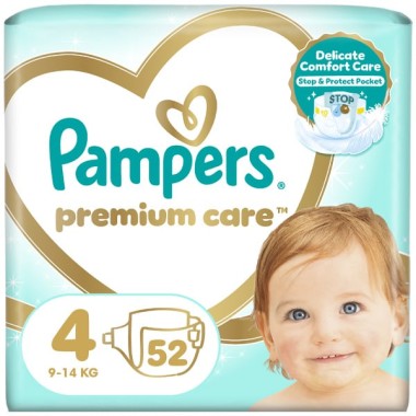 PAMPERS PREMIUM CARE ΜΕΓ N.4 JUMBO 52T