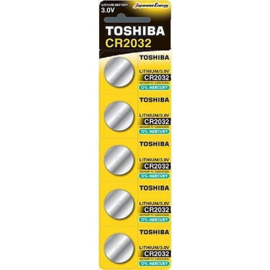 TOSHIBA ΜΠΑΤΑΡΙΑ ΛΙΘΙΟΥ ΣΤΡΟΓΓΥΛΗ 5ΑΔΑ CR2032 / 3.0V