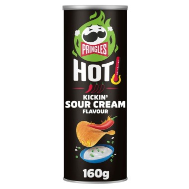 PRINGLES 160gr HOT KICKIN' SOUR CREAM
