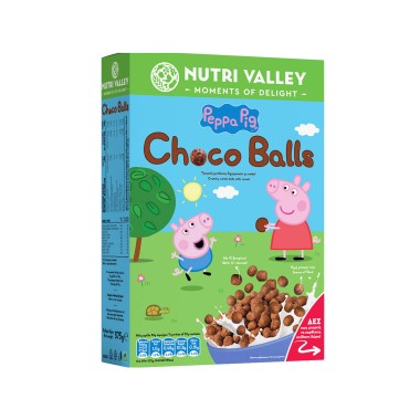 NUTRI VALLEY ΔΗΜΗΤΡΙΑΚΑ 375gr CHOCO BALLS PEPPA PIG