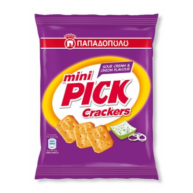 ΠΑΠΑΔΟΠΟΥΛΟΥ PICK CRACKERS MINI SOUR CREAM ONION 70GR