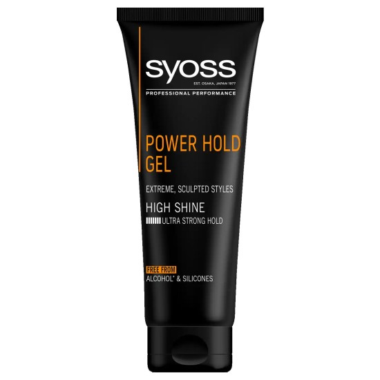SYOSS ΖΕΛΕ ΜΑΛΛΙΩΝ 250ml POWER HOLD HIGH SHINE (ALCOHOL&SILICONES FREE)