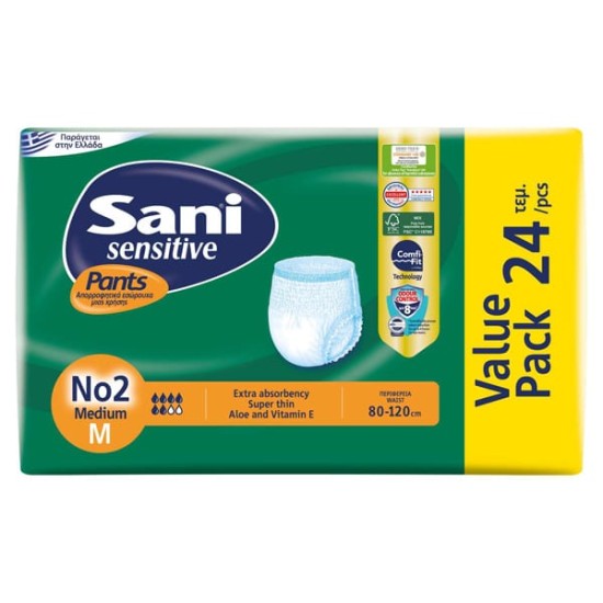 SANI ΠΑΝΕΣ ΑΚΡ. ΒΡΑΚΑΚΙ Νο2 VALUE PACK 24Τ (MEDIUM)