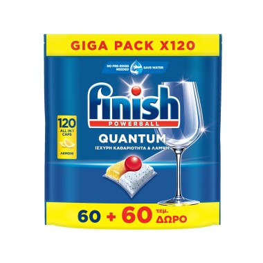 FINISH ΤΑΜΠΛΕΤΕΣ 120 GIGA PACK ALL IN 1 QUANTUM ΛΕΜΟΝΙ (60+60)
