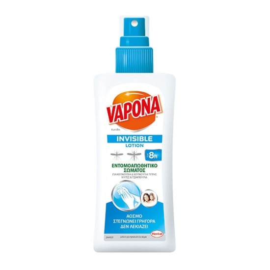 VAPONA ΕΝΤΟΜΟΑΠΩΘΗΤΙΚΟ SPRAY INVISIBLE ΓΙΑ ΤΟ ΣΩΜΑ 100ML