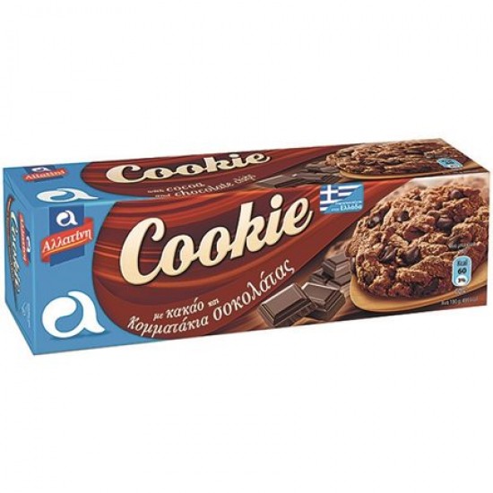 ΑΛΛΑΤΙΝΗ ΜΠΙΣΚΟΤΑ COOKIE 175GR ΜΕ ΚΑΚΑΟ ΚΑΙ ΚΟΜ.ΣΟΚΟΛΑΤΑΣ