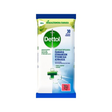 DETTOL ΥΓΡΑ ΜΑΝΤΗΛΑΚΙΑ 30TEM ΑΝΤΙΒΑΚΤΗΡΙΔΙΑΚΑ