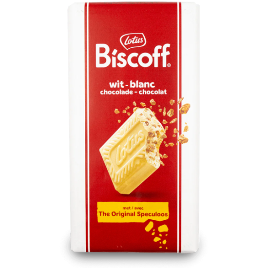 LOTUS BISCOFF ΣΟΚΟΛΑΤΑ ΛΕΥΚΗ 180gr ΜΕ ΚΟΜΜΑΤΙΑ SPECULOOS