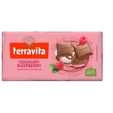 TERRAVITA ΣΟΚΟΛΑΤΑ 100GR YOGHURT-RASBERRY