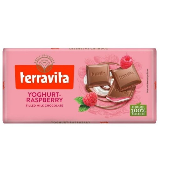 TERRAVITA ΣΟΚΟΛΑΤΑ 100GR YOGHURT-RASBERRY