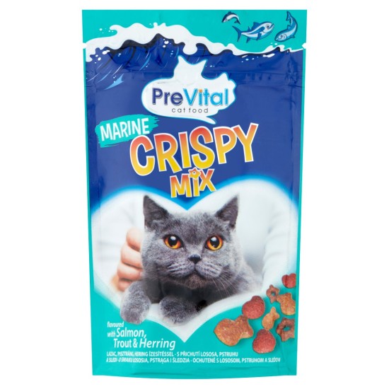 PREVITAL ΣΝΑΚ ΓΙΑ ΓΑΤΕΣ CRISPY MIX ΜΕΙΓΜΑ ΨΑΡΙΩΝ 60gr