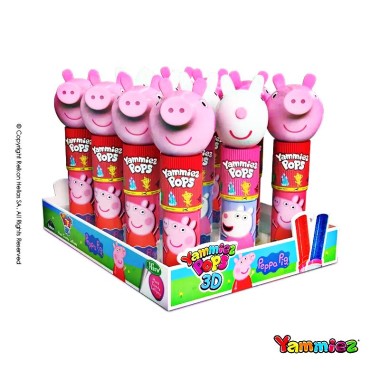 YAMMIES POPS 3D ΓΛΕΙΦΙΤΖΟΥΡΙ PEPPA PIG DISPLAY 12ΤΕΜ