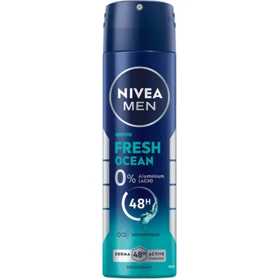 NIVEA BODY SPRAY MEN 150ml FRESH OCEAN 0% ALUMINUM
