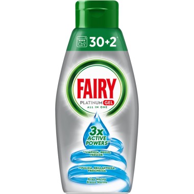FAIRY PLATINUM GEL ALL IN ONE 32mez 650ml X3 ACTIVE POWERS