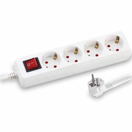 TNS ΠΟΛΥΜΠΡΙΖΟ 4 ΘΕΣΕΩΝ ΜΕ 1,5m ΚΑΛΩΔΙΟ ΑΣΠΡΟ