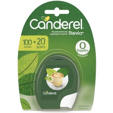 CANDEREL ΓΛΥΚΑΝΤΙΚΟ STEVIA 10.2g ΤΑΜΠΛΕΤΑ 100+20