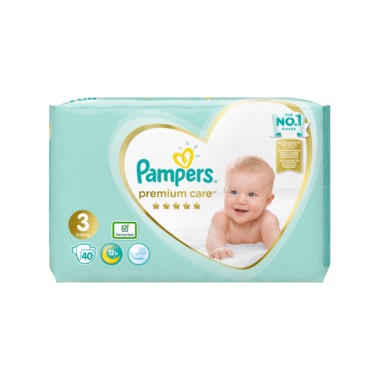 PAMPERS PREMIUM CARE ΠΑΝΕΣ No3 40TEM 6-10K