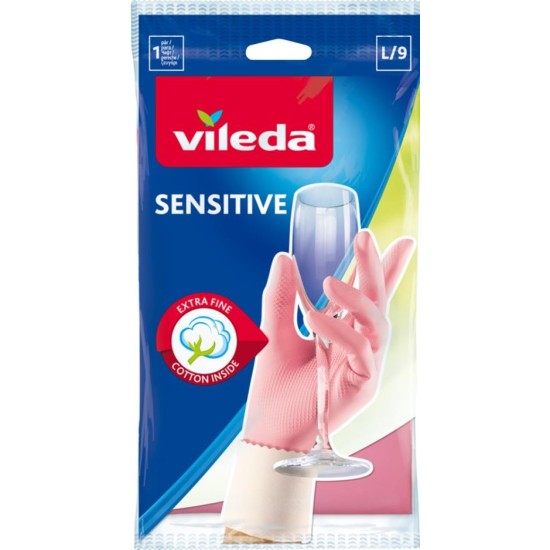 VILEDA ΓΑΝΤΙΑ SENSITIVE (EXTRA FINE COTTON INSIDE) LARGE