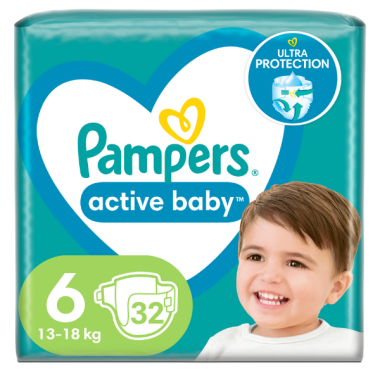 PAMPERS ACTIVE BABY ΠΑΝΕΣ No6 32TEM 13-18K