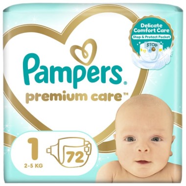 PAMPERS PREMIUM NEW BORN JUMBO 72T